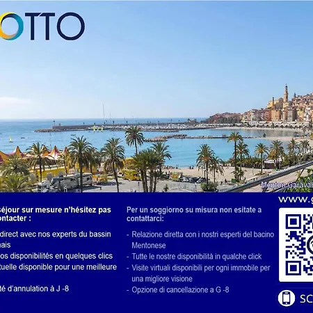 La Cuse - Giotto - Joli Studio Avec Grande Terrasse Vue Mer Et Garage Prive Mae-9634 Daire Menton